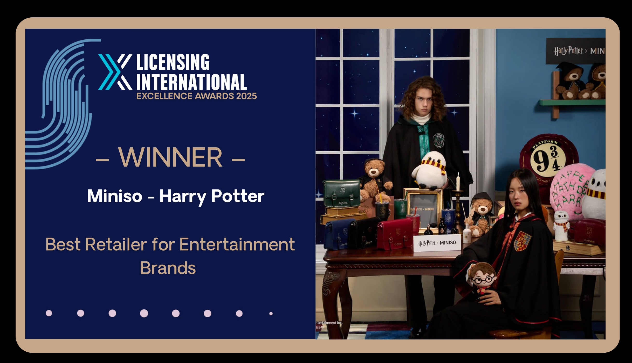 名創(chuàng)優(yōu)品成為首個(gè)榮獲“最佳娛樂品牌零售商”獎(jiǎng)項(xiàng)的中國企業(yè)